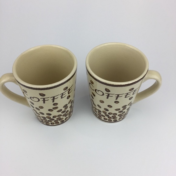 Brown coffee bean mugs cups by Le Gourmet 4” tall - Picture 2 of 7